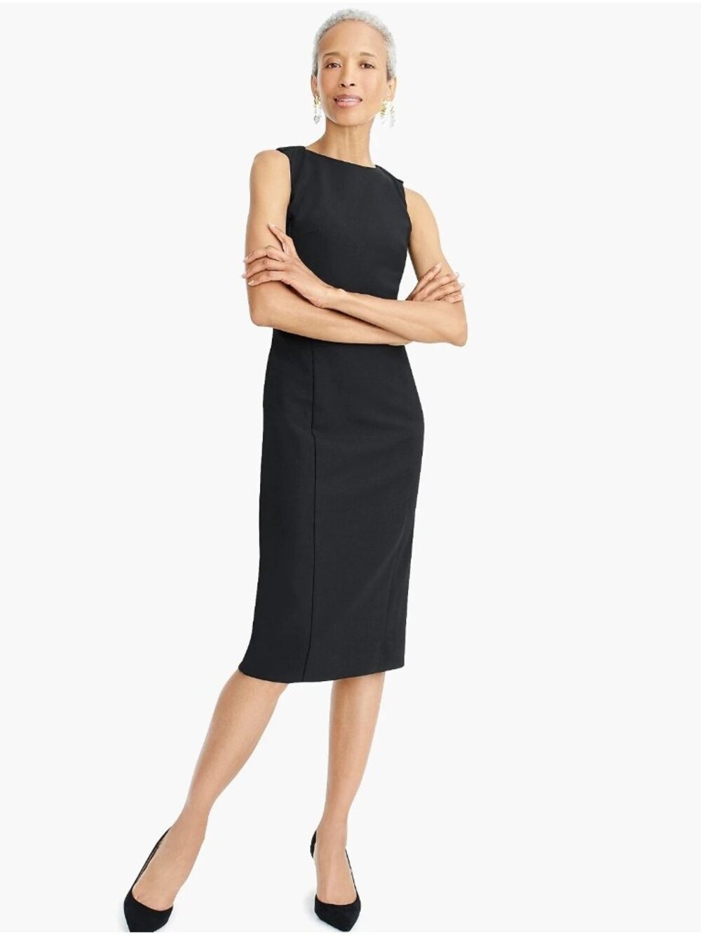 NWT J.Crew Long Sheath in Black Four-season Stretch Dress 4